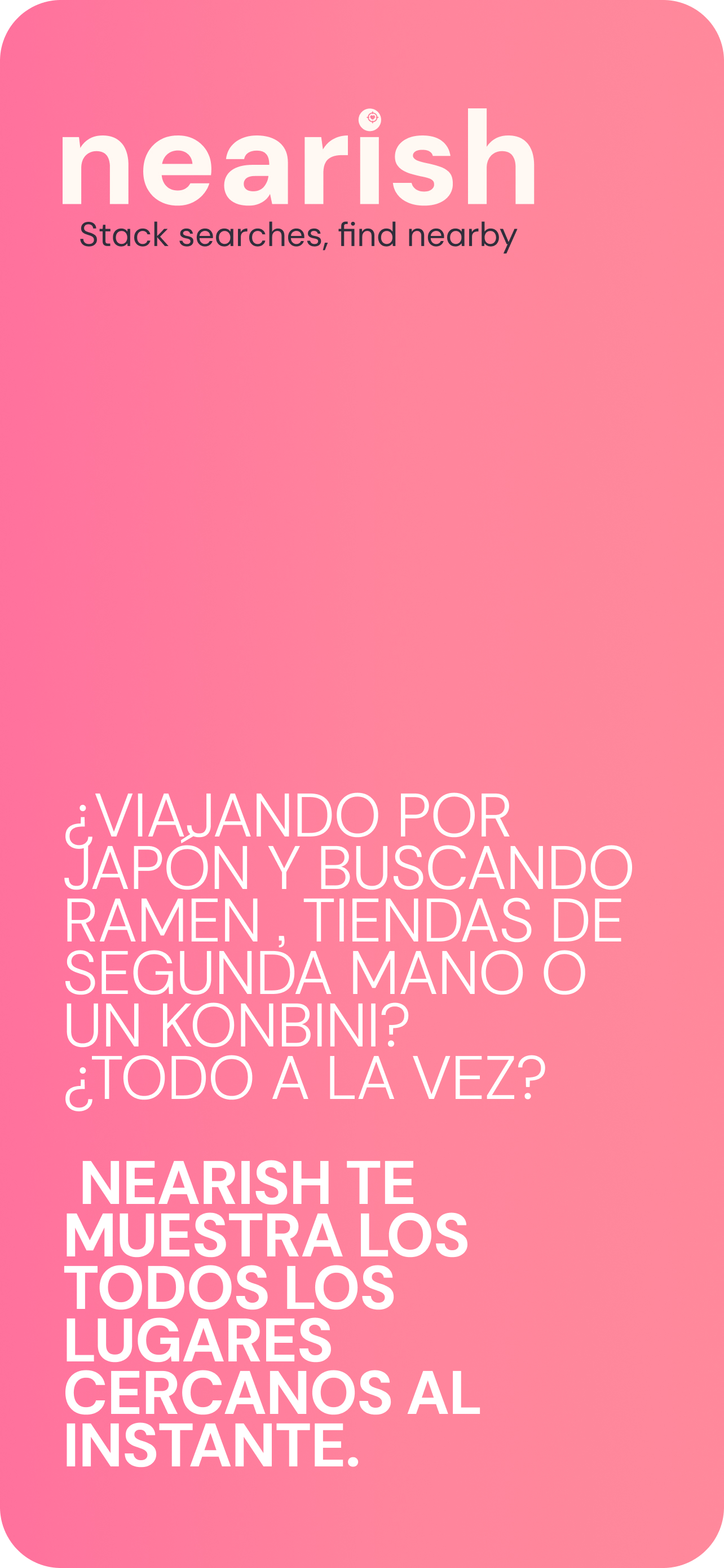 Nearish app — welcome screen